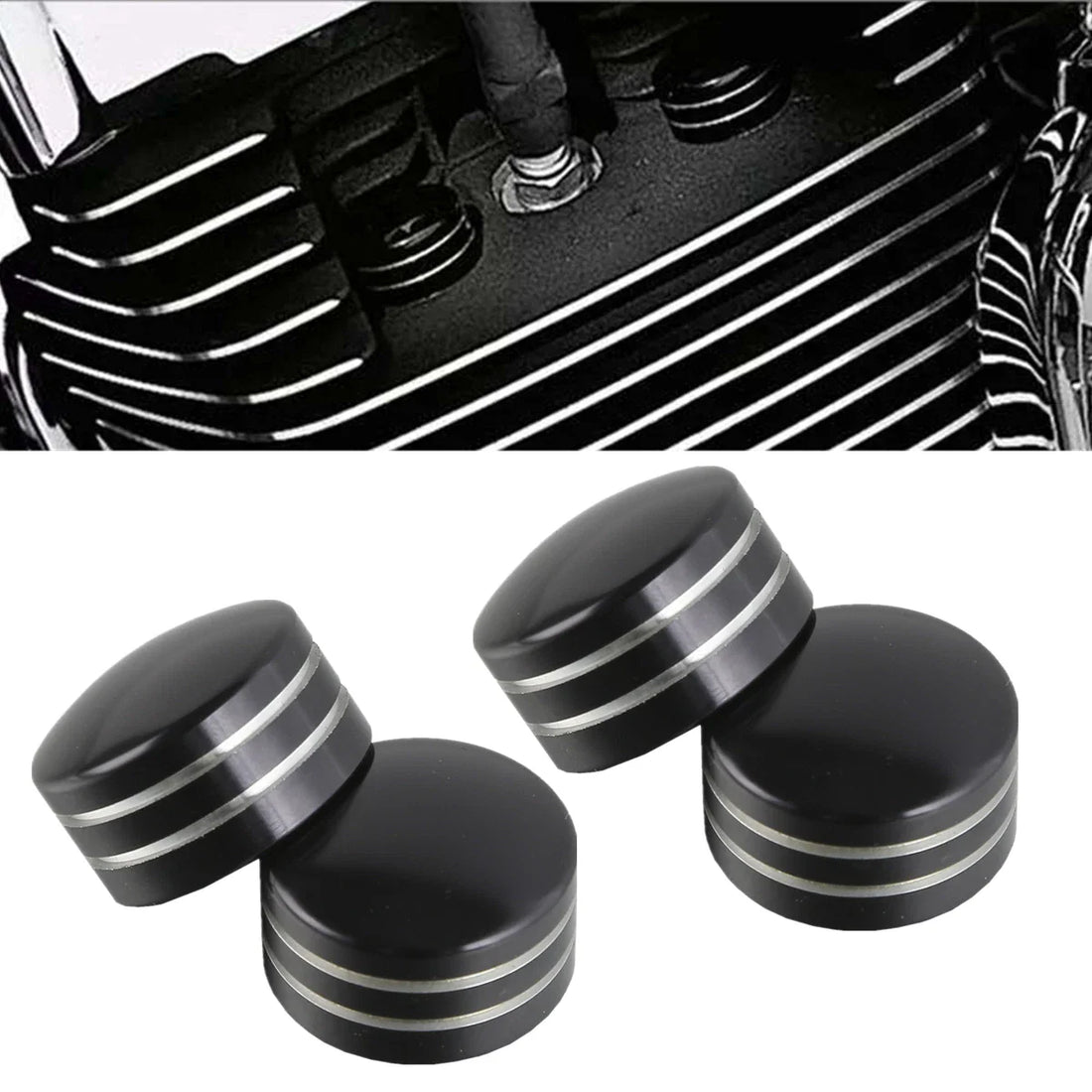 4X Head Bolt Covers For Harley Sportster XL883 XL1200 Twin Cam Big Twin 1340 Evo