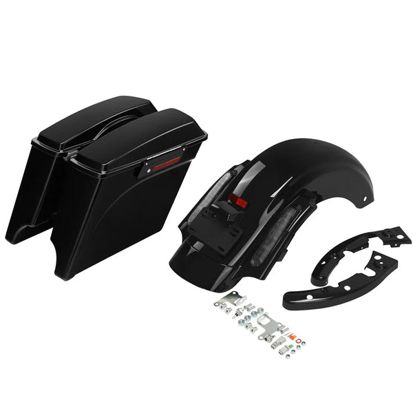5" Stretched Saddlebags Rear Fender System Fit For Harley Touring 2009-2013 Cvo