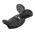 Low-Profile Driver & Passenger Seats Rider Backrest Fit For Harley Touring 09-23