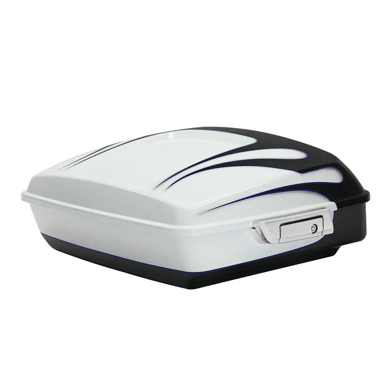 Chopped Trunk Fit For Harley Touring 14-Up White Amethyst Black Licorice Flames