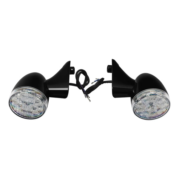 Black Front Turn Signal Light Fit For Harley Road Glide Fltrx Fltrxs Fltru 15-24