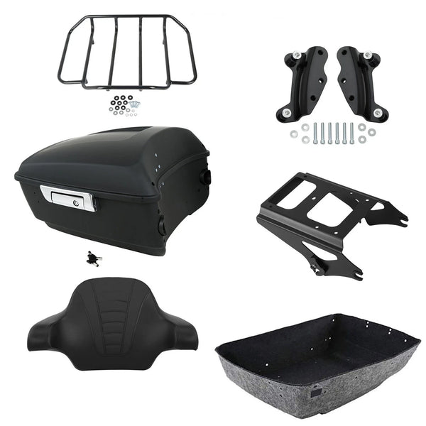 Matte King Trunk Backrest Rack Mount Docking Fit For Harley Street Glide 09-2013