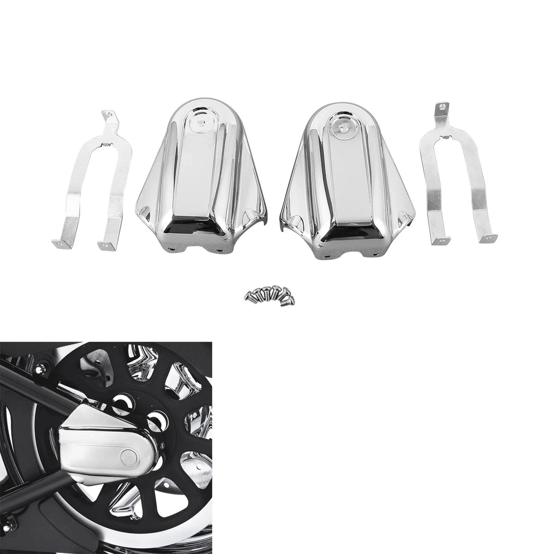Chrome Rear Axle Covers Swingarm Cap Fit For Harley Softail 2008-2017 2015 2016