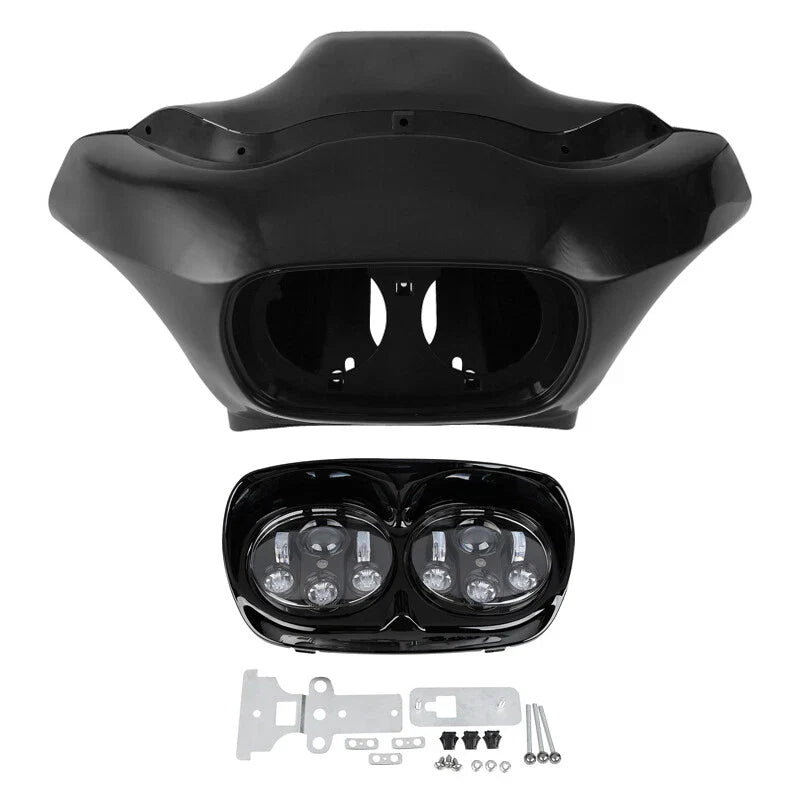 Unpainted Inner Outer Fairings & LED Headlight Fit For Harley Road Glide 98-2013