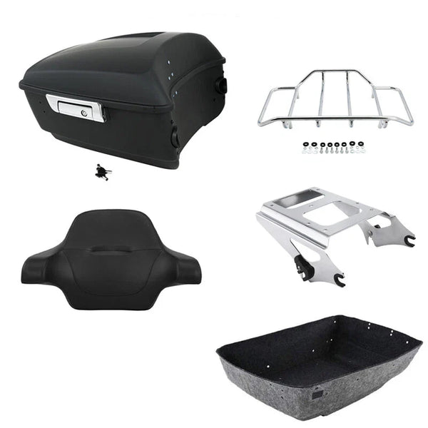 Matte King Trunk Backrest Rack Mount Fit For Harley Road King Glide 2009-13