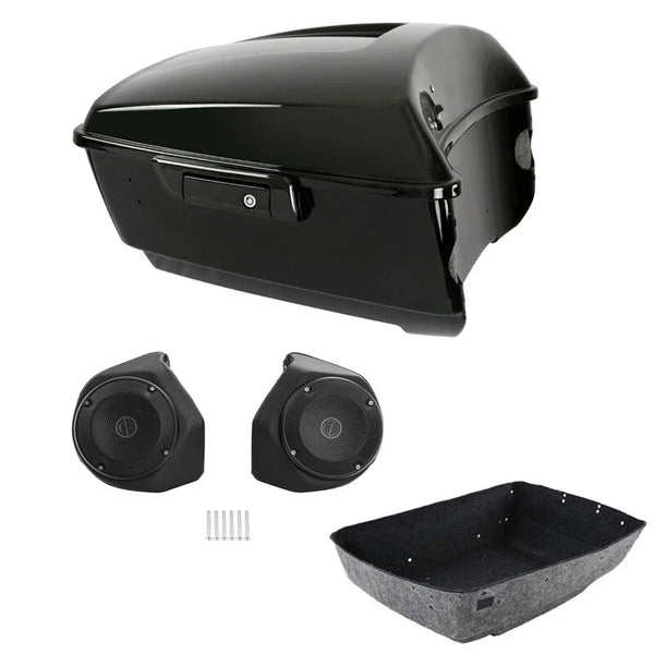 Black King Trunk 6.5" Speakers Pod Fit For Harley Touring Cvo Road Glide 14-2026