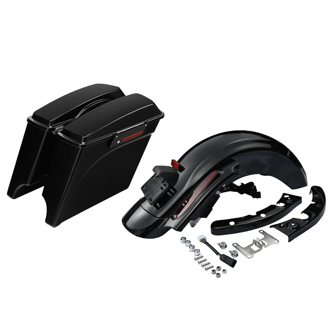5" Stretched Hard Saddlebags & Rear Fender Fit For Harley Road King Glide 09-13