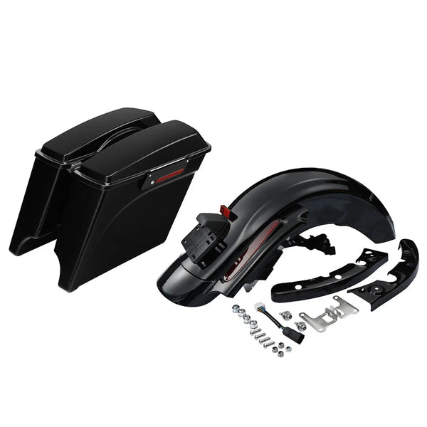 5" Stretched Hard Saddlebags & Rear Fender Fit For Harley Road King Glide 09-13