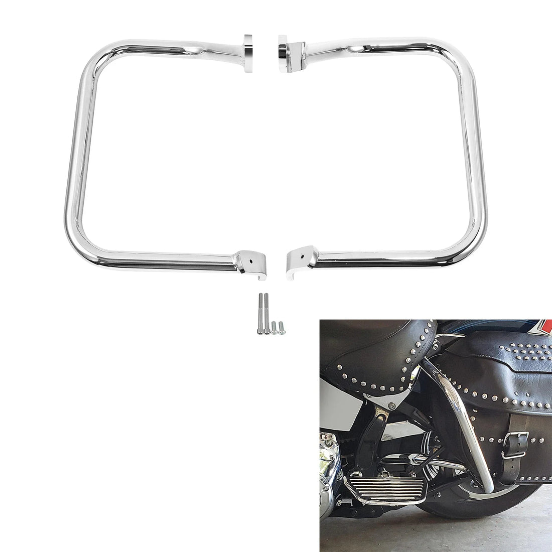 Saddlebag Guard Rail Crash Bar Fit For Harley Heritage Softail Classic 2000-2017