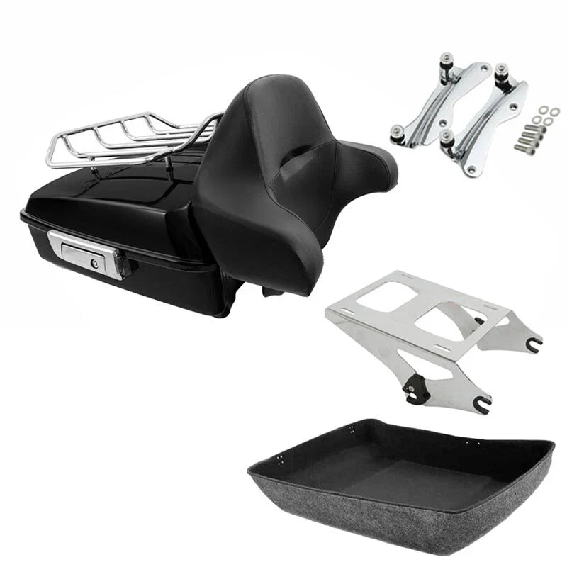 Chopped Trunk Backrest Rack Docking Kit Fit For Harley Touring Road Glide 14-26