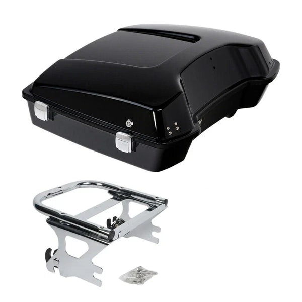 Razor Trunk w/ Two Up Chrome Mount Rack Fits For Harley Touring 97-2008