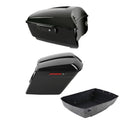 Black King Trunk Stretched Saddlebags Fit For Harley Touring 14-23