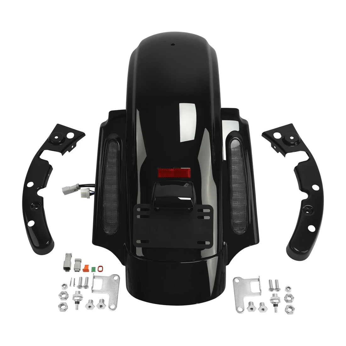 Black Rear Fender LED System Fit For Harley Cvo Touring Road Electra Glide 09-13