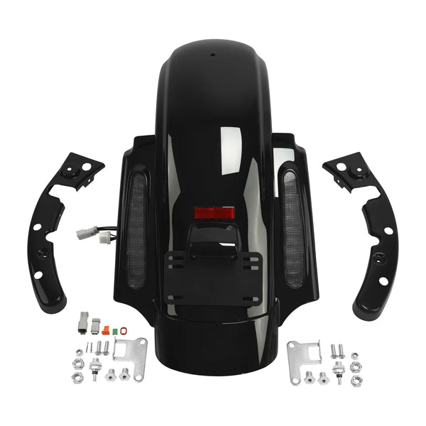 Black Rear Fender LED System Fit For Harley Cvo Touring Road Electra Glide 09-13
