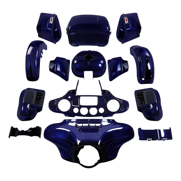 Fairing Bodywork Fit For Harley Electra Glide 2014-2024 Zephyr Blue/Black Sunglo