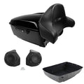 King Trunk Backrest Speakers Fit For Harley Touring Cvo Road Glide 2014-26 Black
