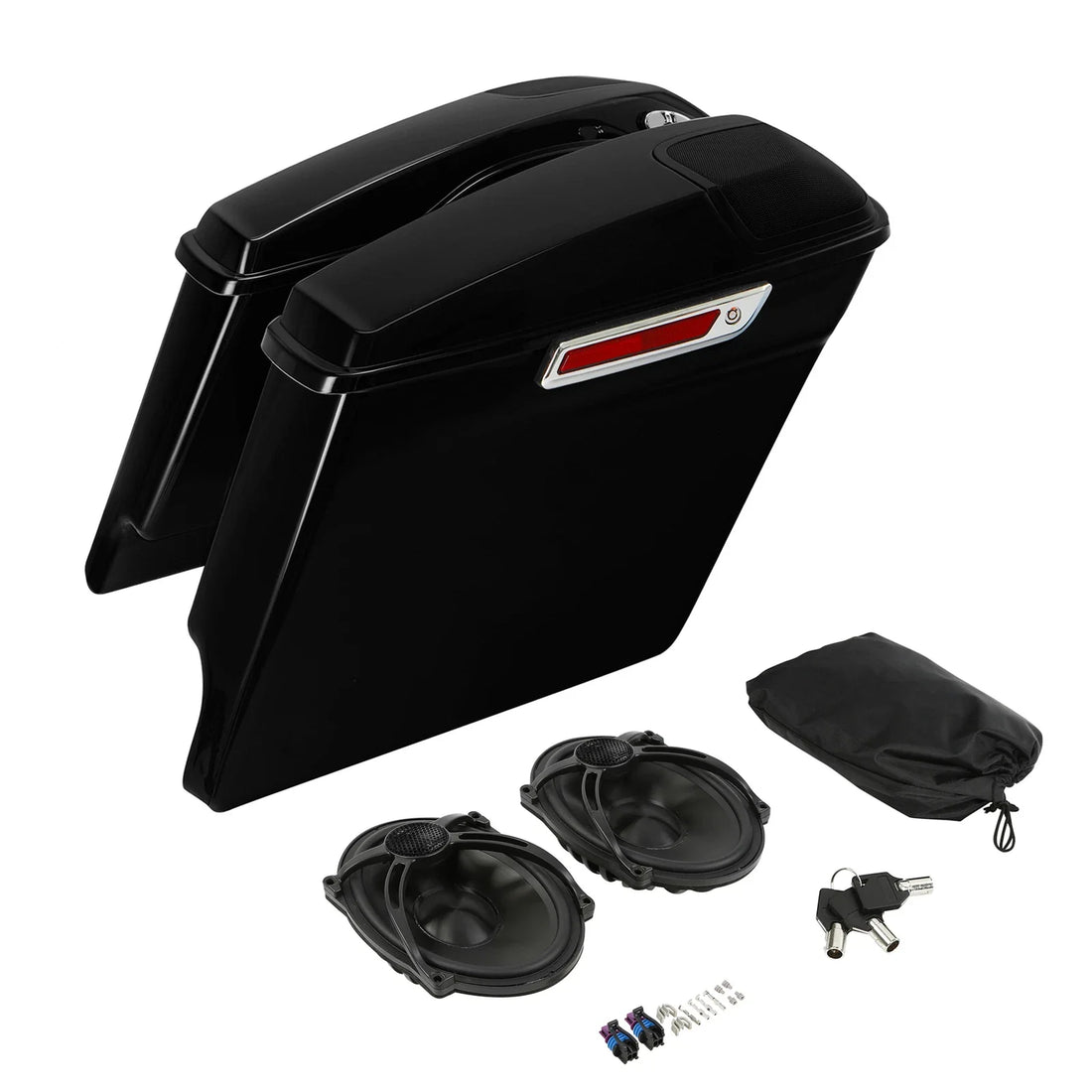 5" Stretched Hard Saddlebags & 5x7" Speakers Fit For Harley Street Glide 2014-24