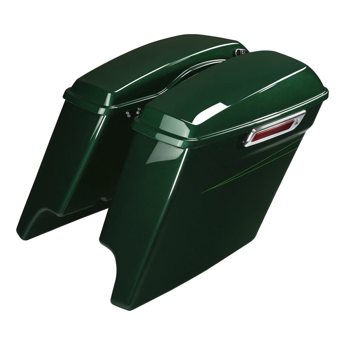 5" Stretched Saddlebags Fit For Harley Street Glide 2014-2025 23 Deep Jade Pearl