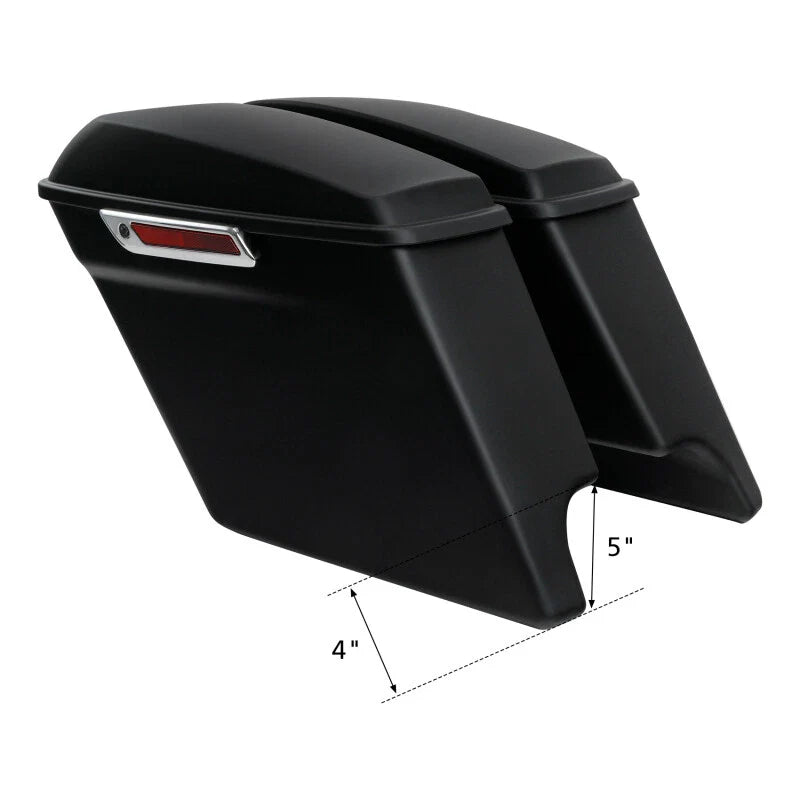 5" Stretched Extended Hard Saddlebags Saddle bags Fit For Harley Road King 14-24