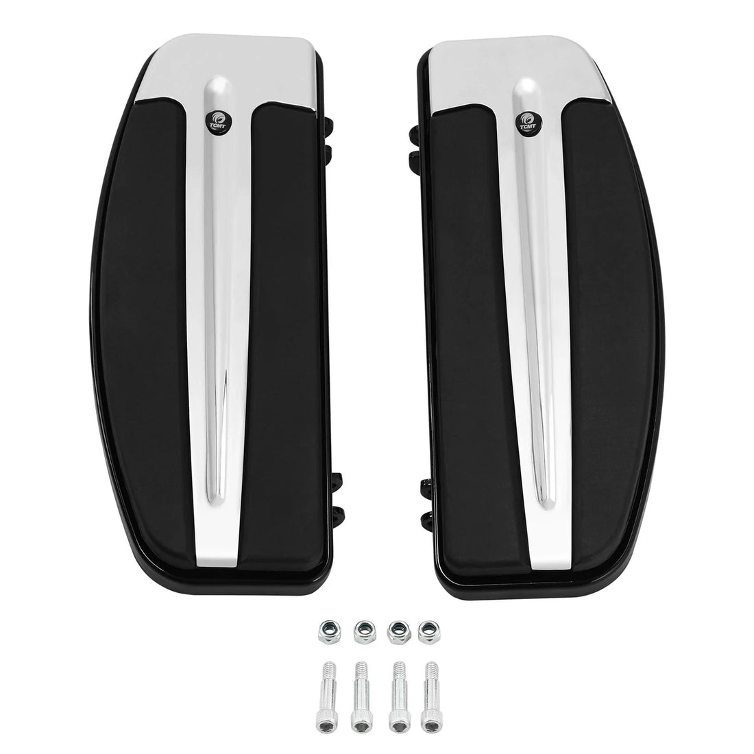 Chrome Rubber Rider Floorboard Footboard Kit Fit For Harley Electra Street Glide