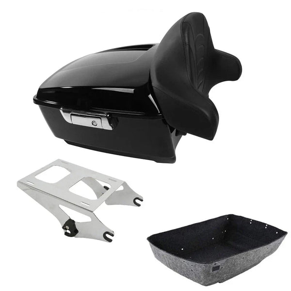 King Trunk Luggage Backrest Mount Rack Fit For Harley Electra Street Glide 14-26