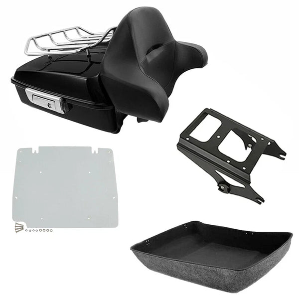 Chopped Tour Trunk Rack Backrest Mount Plate Fit For Harley Electra Glide 09-13