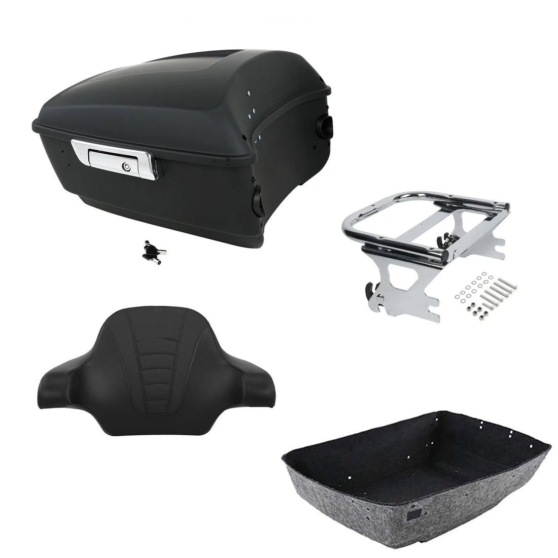 Matte Black King Trunk Backrest Mount Rack Fit For Harley Electra Glide 97-08