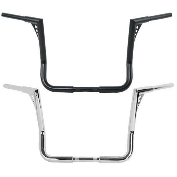 Chrome/Black 14" Ape Hanger 1 1/4" Handlebar Fit For Harley Street Glide 82-2024