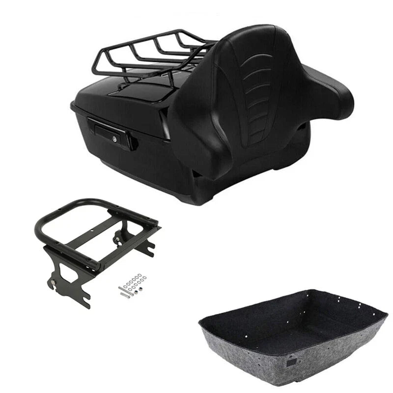 King Trunk Pad 2 Up Mount Rack Fit For Harley Touring Road Glide 1997-2008