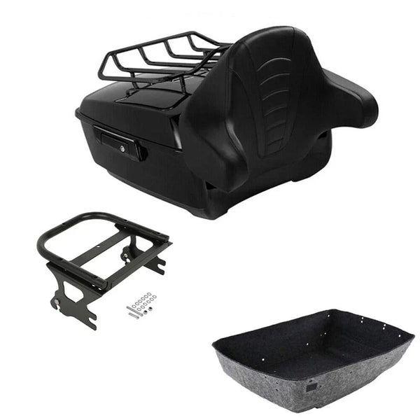 King Trunk Pad 2 Up Mount Rack Fit For Harley Touring Road Glide 1997-2008