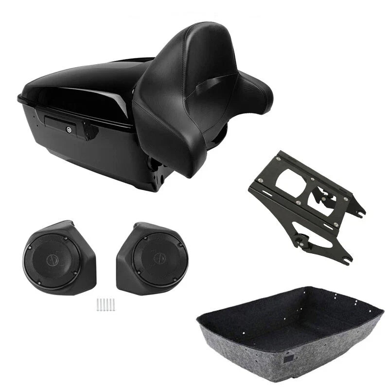 King Trunk Mount Speakers Pad Fit For Harley Touring Road Street Glide 2014-2026