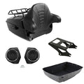King Trunk Rack Backrest Speakers Mount Fit For Harley Touring Glide 2014-2026