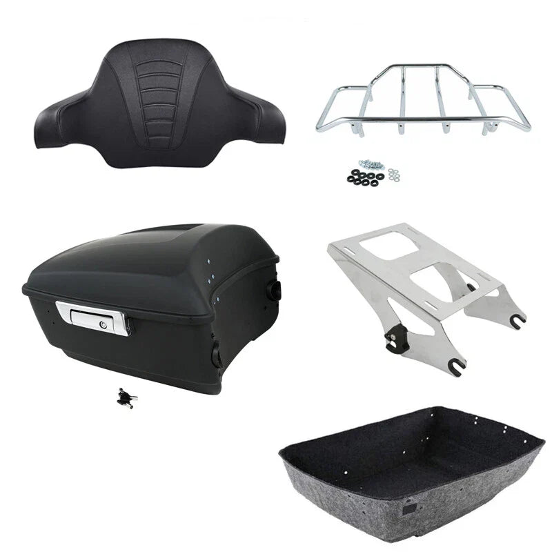 King Trunk Backrest Pad Mount Rack Fit For Harley Touring Electra Glide 14-2026