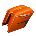 5" Stretched Saddlebags Fit For Harley Touring 14-24 Scorched Orange/Black Denim