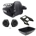 King Trunk Rack Backrest Speakers Mount Fit For Harley Road Street Glide 2014-26