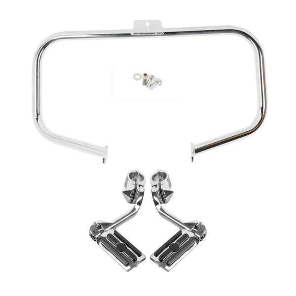 Engine Guard Crash Bar & Foot Pegs Fit For Harley Heritage Softail Fat Boy 00-17
