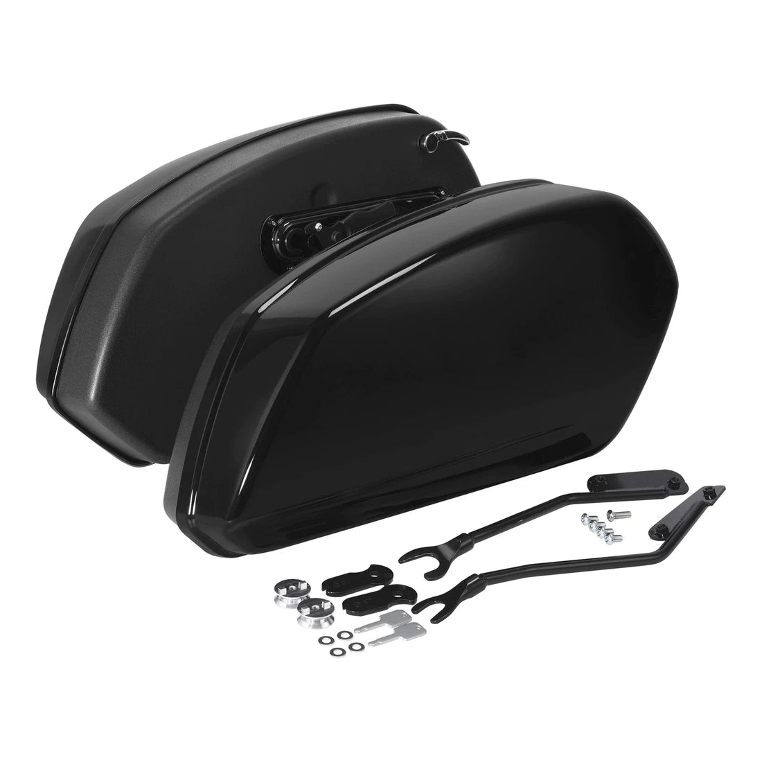 Vivid Black Hard Saddlebags Fit For Harley Fat Boy Breakout Fxbr Flfb 2018-2025