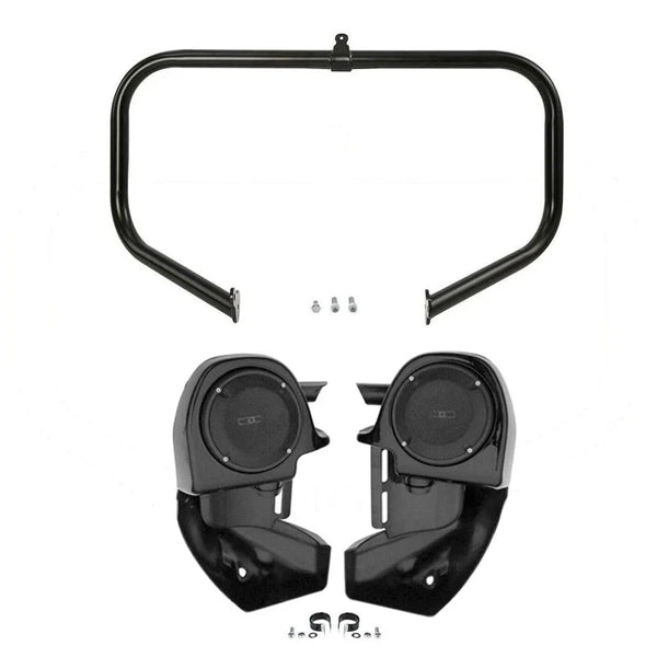 Lower Vented Fairings Speaker Engine Guard Bar Fit For Harley Road Glide 2009-13