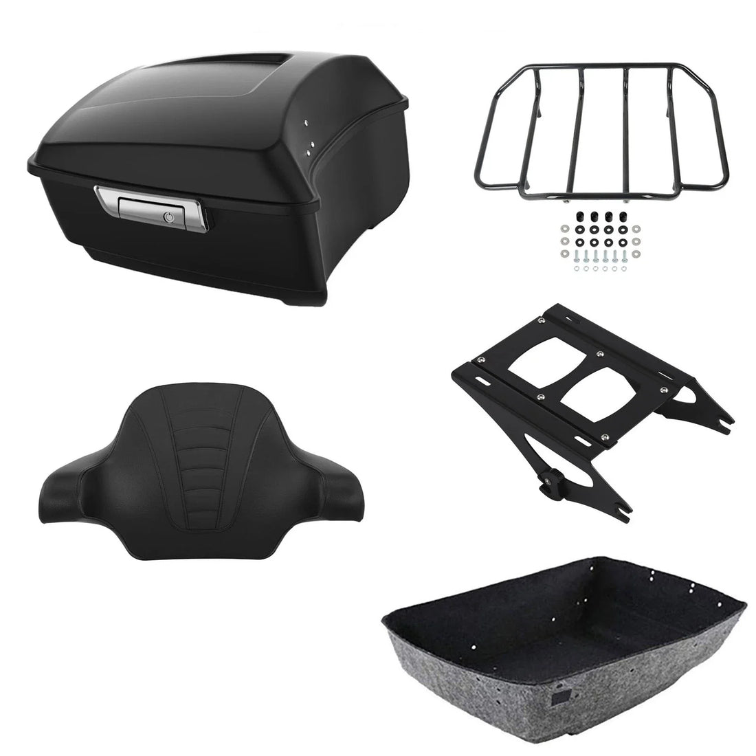 King Trunk Luggage Backrest Mount Rack Fit For Harley Cvo Street Glide 14-26 25