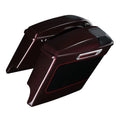 5" Stretched Saddlebag Fit For Harley Touring 14-Up Midnight Crimson/Vivid Black