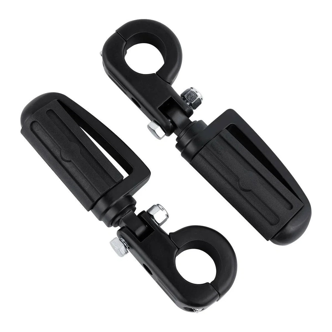 Matte Black Footpegs 1.25'' Engine Guard Mount Fit For Harley Touring Sportster