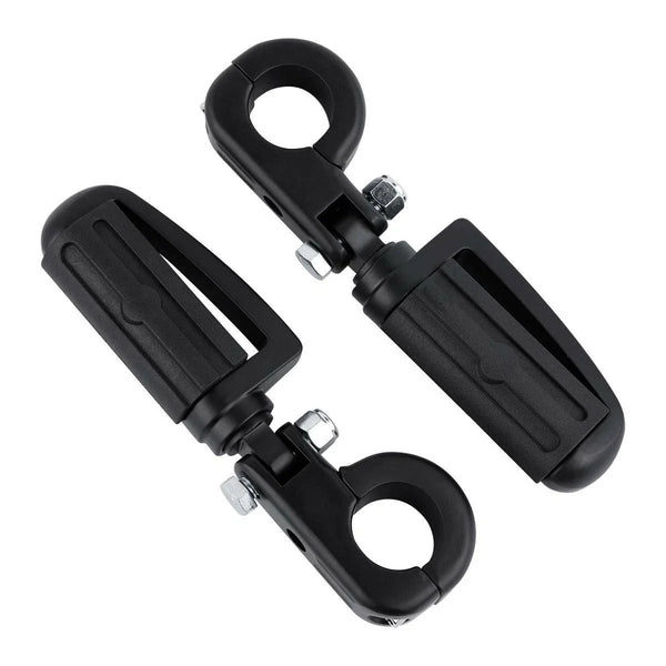 Matte Black Footpegs 1.25'' Engine Guard Mount Fit For Harley Touring Sportster
