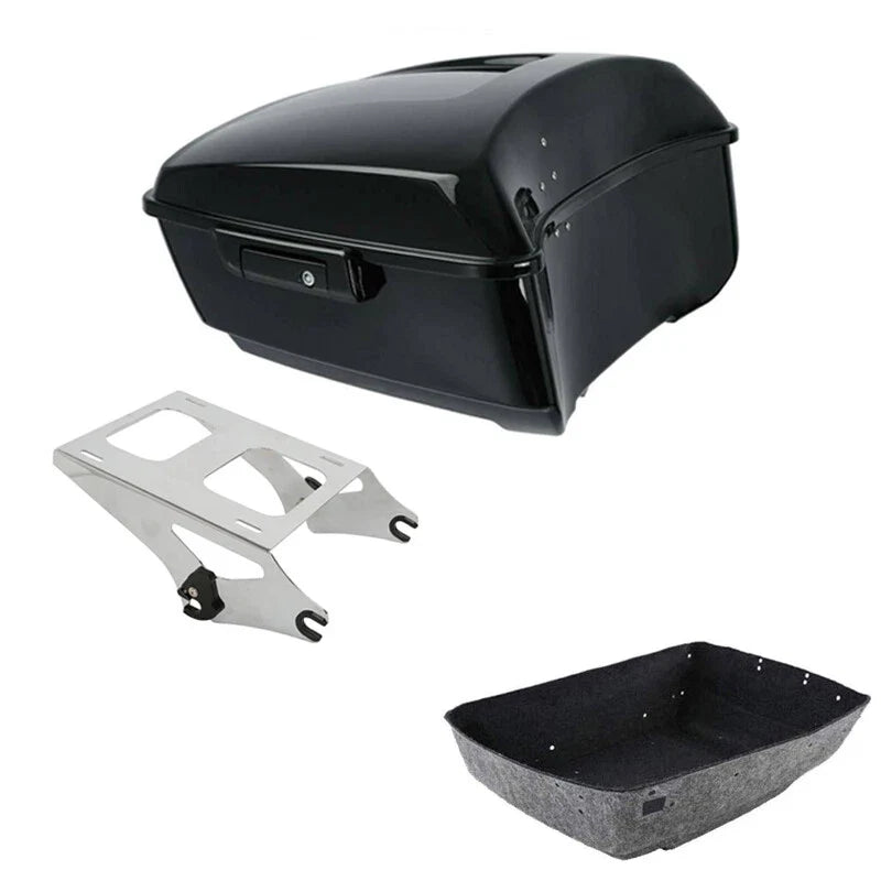 King Trunk Black Latch Mount Rack Fit For Harley Touring Electra Glide 2014-2026