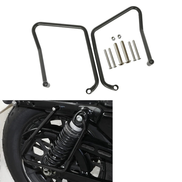 Black Steel Saddlebag Support Brackets Fit For Harley Sportster XL883 1200 04-16