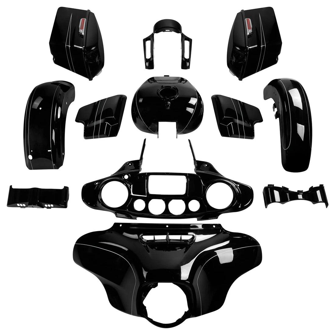 Vivid Black Fairings Body Work Fits For Harley Street Glide Special 2014-2024 19