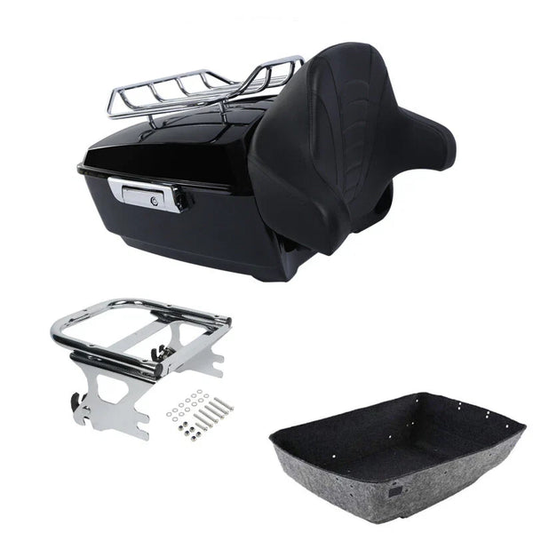 King Trunk Backrest Rack Mount Fit For Harley Touring Road King Glide 97-08