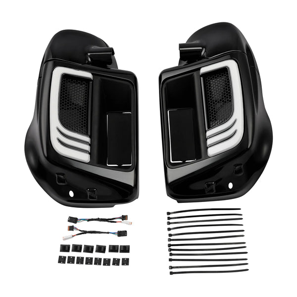 Lower Vented Fairing Speaker Box Pod & Signal Light Fit For Harley Touring 14-24