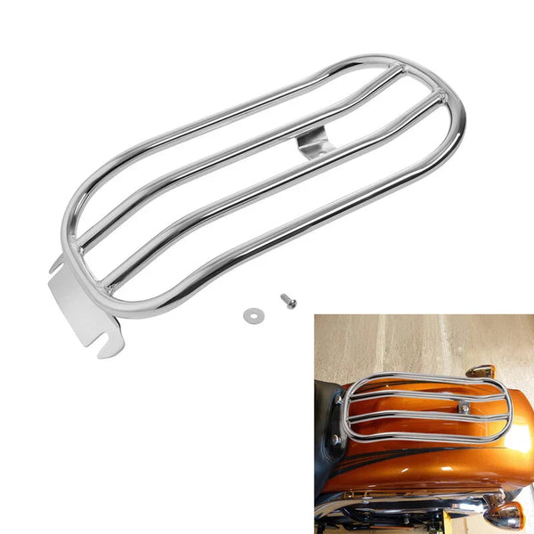 Chrome Solo Seat Luggage Rack Fit For Harley Softail Fat Boy Breakout 2018-2025