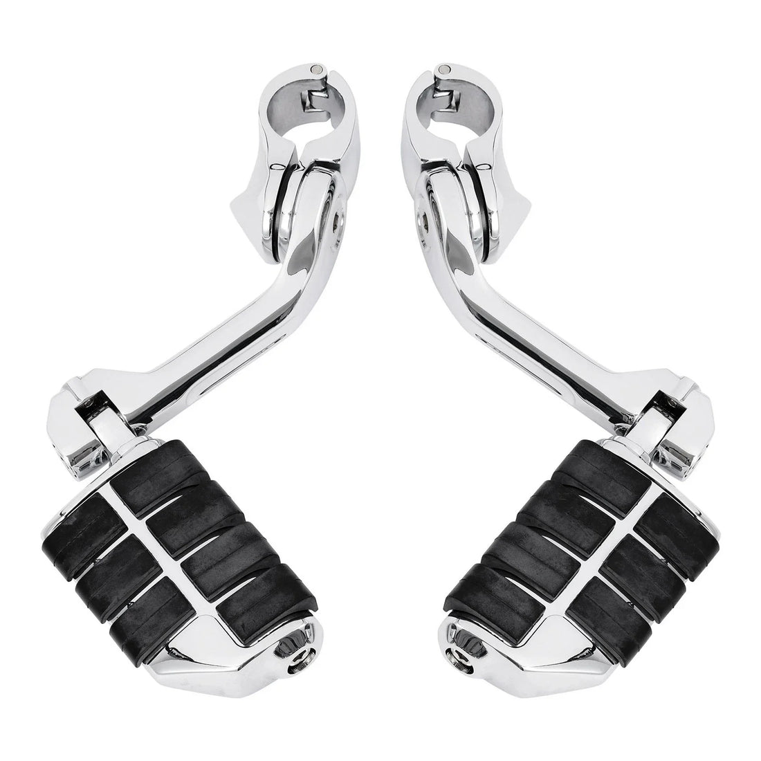 Chrome Highway Foot Pegs Footrest 1 1/4" Engine Guard Mounts Clamps For Harley