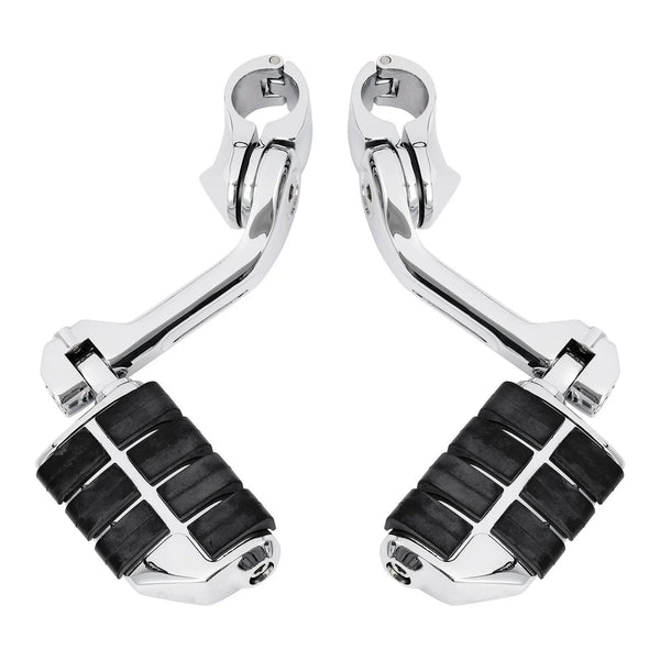 Chrome Highway Foot Pegs Footrest 1 1/4" Engine Guard Mounts Clamps For Harley